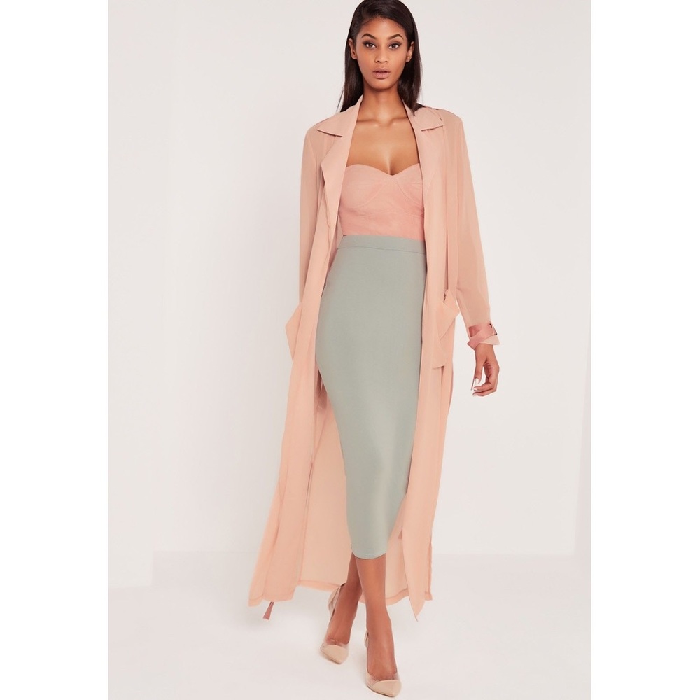 Carli Bybel x Missguided Maxi Duster Coat - Pink